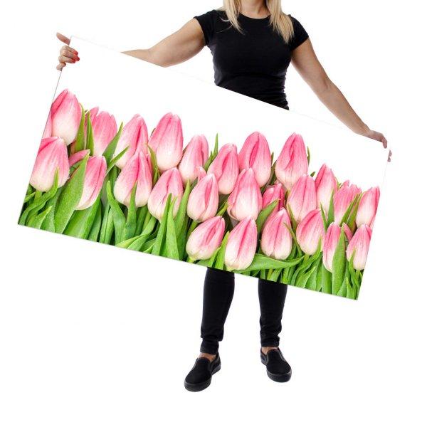 Wallplex falburkoló konyhapanel Rózsaszín tulipánok (Méret: Közepes
60x180)