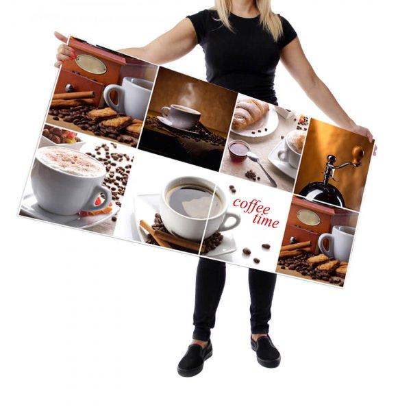 Wallplex falburkoló konyhapanel Coffee Time (Méret: Nagy 60x240)