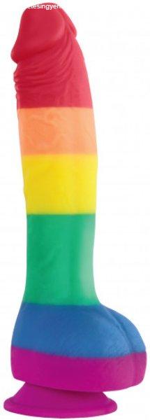 Tapadókorongos dildó Rainbow Lust (24,5 cm)
