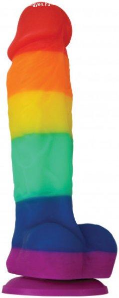 Tapadókorongos dildó Rainbow Pride (17 cm)