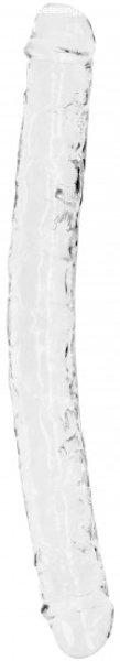 Kétoldalas dildó Crystal Clear (34 cm)