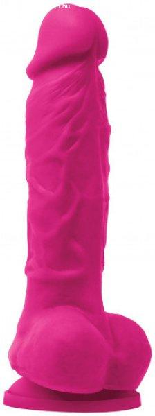 Real Touch élethű vibrátor tapadokoronggal és herékkel (18 cm), rózsaszín