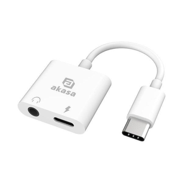 Akasa Type-C to 3.5mm Headphone Jack & Charger Adapter