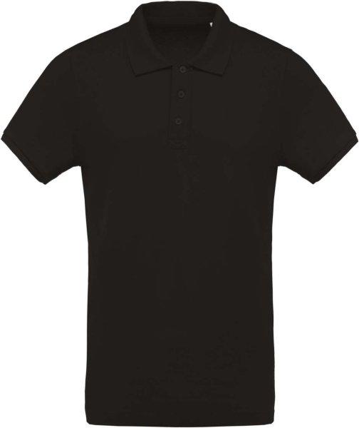 Férfi organikus rövid ujjú piké póló, Kariban KA209, Black-L