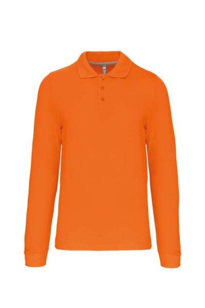 Férfi hosszú ujjú galléros piké póló, Kariban KA243, Orange-XL