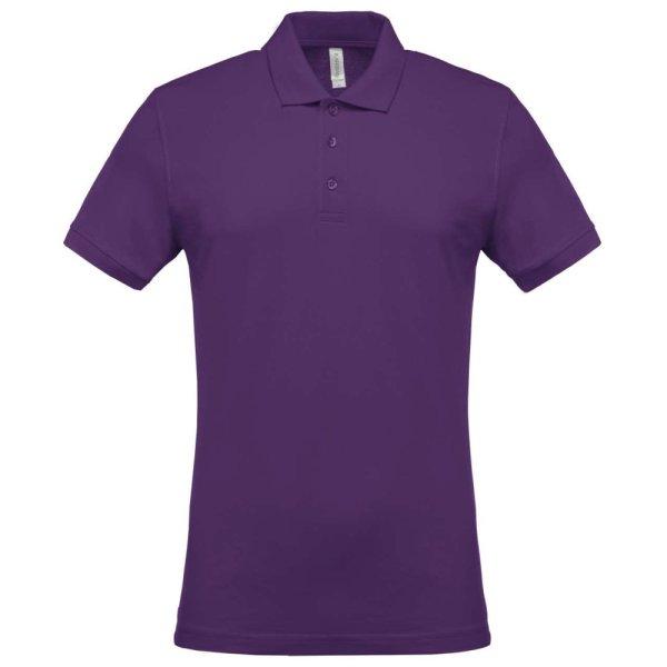 Férfi galléros piké póló, rövid ujjú, Kariban KA254, Purple-M