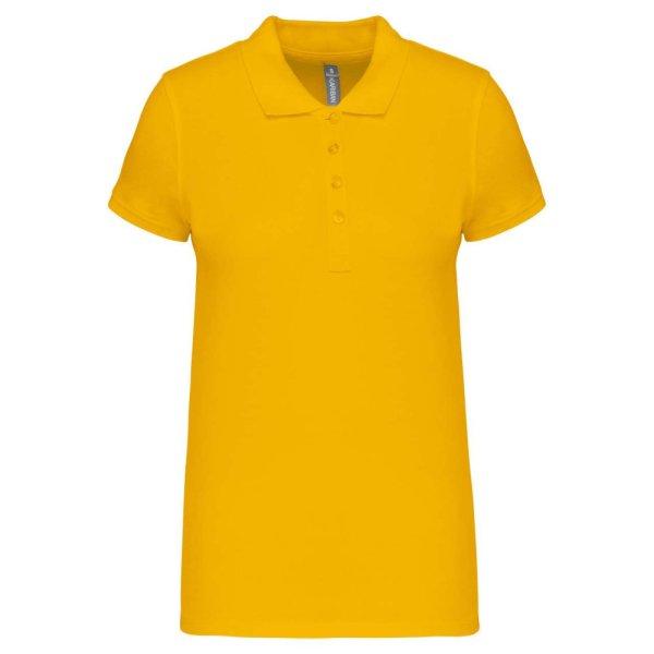 Női galléros piké póló, rövid ujjú, Kariban KA255, Yellow-3XL