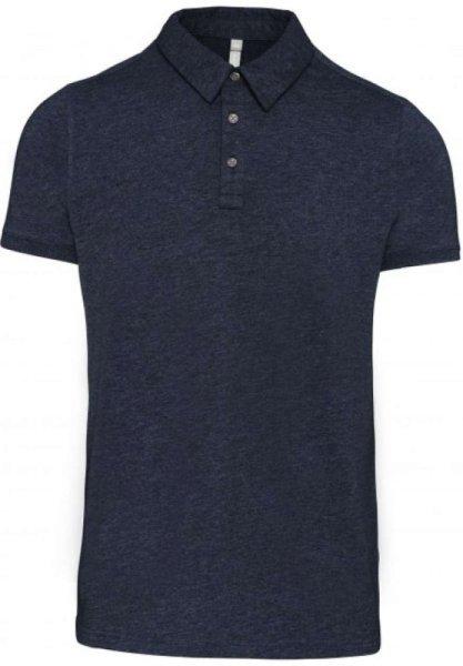Férfi galléros rövid ujjú jersey póló, Kariban KA262, French Navy
Heather-XL
