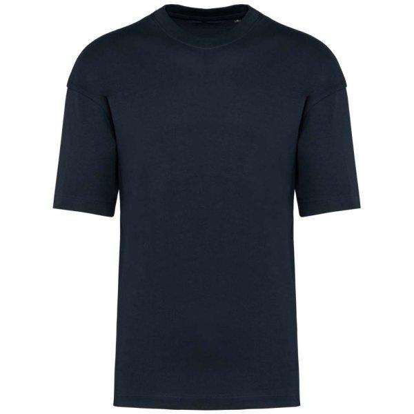 Uniszex szélesebb szabású környakas póló, Kariban KA3008, Navy-S