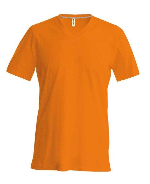 Férfi oldalvarrott V-nyakú rövid ujjó póló, Kariban KA357, Orange-S