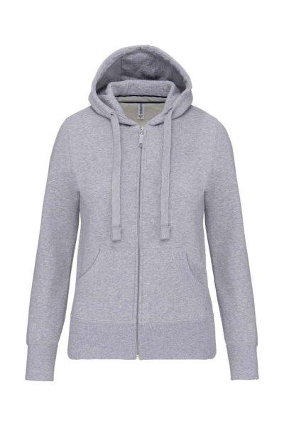 Női cipzáros kapucnis pulóver, Kariban KA464, Oxford Grey-2XL