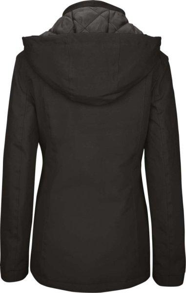Női levehető kapucnis bélelt kabát, Kariban KA6108, Black-S