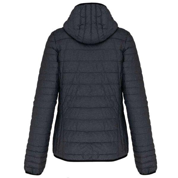 Női kapucnis bélelt meleg és ultrakönnyű kabát , Kariban KA6111, Marl Dark
Grey-M