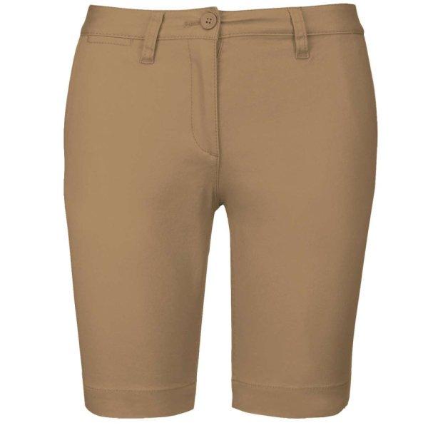 Női mosott hatású bermuda, Kariban KA751, Camel-38