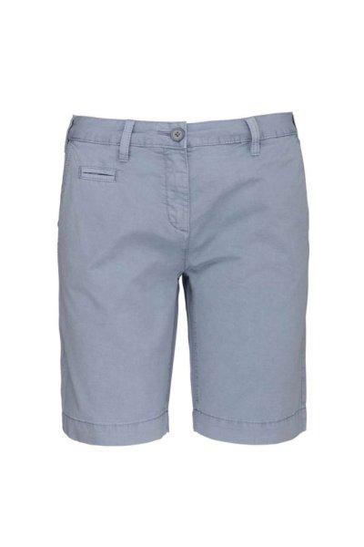 Női használt hatású pamut bermuda, Kariban KA753, Washed Smoky Blue-44