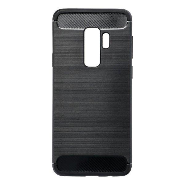 Samsung Galaxy S9 Plus szilikon tok, fekete, SM-G965, Carbon fiber