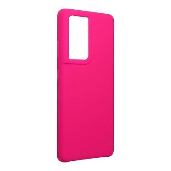 Forcell Silicone Samsung G998 Galaxy S21 Ultra 5G pink Szilikon tok velúr
belsővel