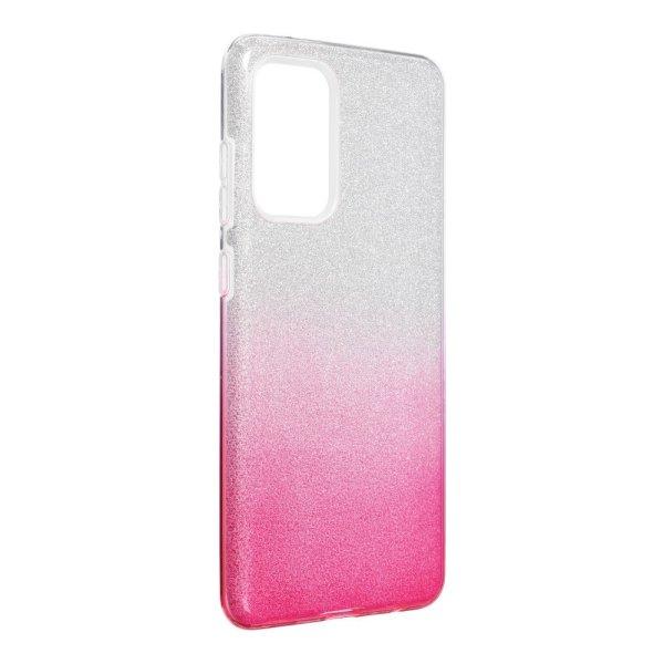 Samsung Galaxy A72 4G / 5G szilikon tok, csillámos, hátlap tok, pink-ezüst,
SM-A725, SM-A726, Shining