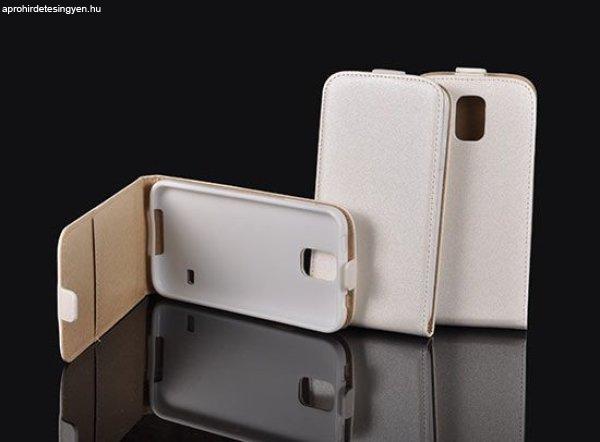 Sony Xperia Z5 Compact fehér szilikon keretes vékony flip tok