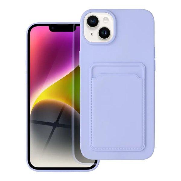 iPhone 14 Pro Max (6,7") szilikon tok, hátlap tok, bankkártya tartós,
lila, Card