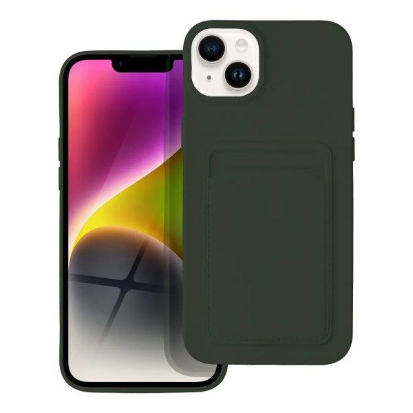 iPhone 14 Pro Max (6,7") szilikon tok, hátlap tok, bankkártya tartós,
zöld, Card