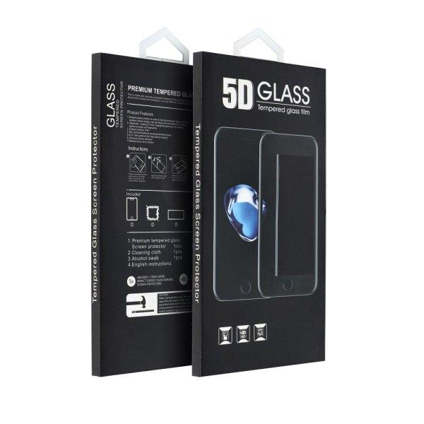 Huawei P40 Lite E előlapi üvegfólia, edzett, hajlított, fekete keret, 5D
Full Glue