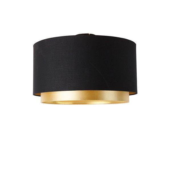Modern mennyezeti lámpa fekete, arany 47 cm-es duo árnyalattal - Combi