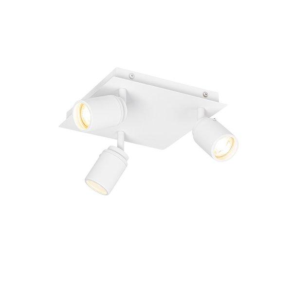 Modern fürdőszobai spot fehér négyzet 3 fényes IP44 - Ducha
