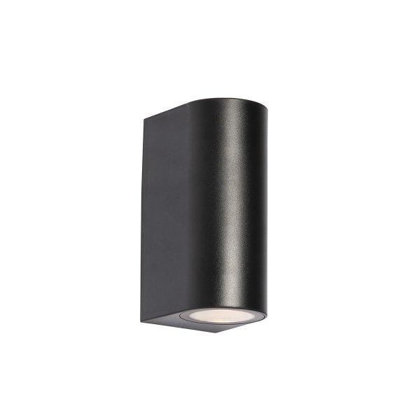 Modern kültéri fali lámpa fekete műanyag ovális 2 fényes - Baleno