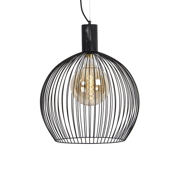 Design kerek függesztett lámpa, fekete, 50 cm - Wire Dos
