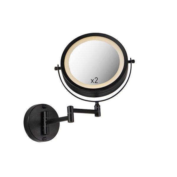 Design fürdőszoba tükör fekete, LED állítható IP44 - Vicino
