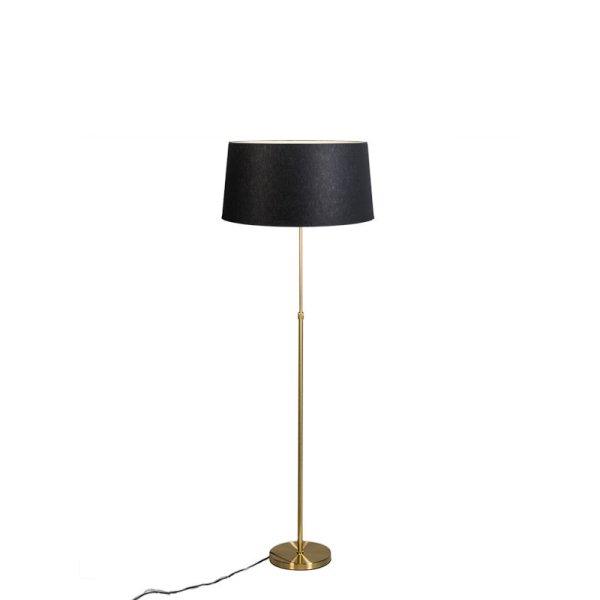 Állólámpa arany / sárgaréz, fekete árnyalattal állítható 45 cm - Parte