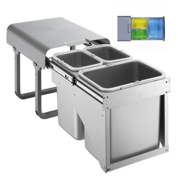 EKOTECH - Beépíthető hulladékgyűjtő EKKO FRONT 40 - 1x16 liter+2x8 liter