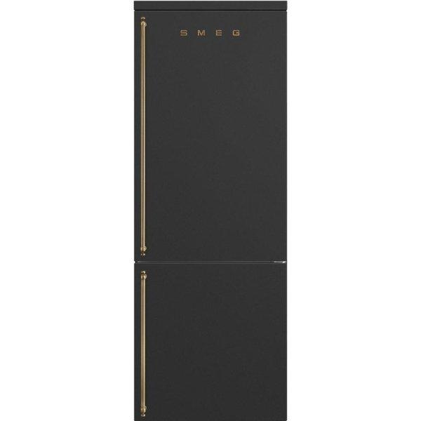 Smeg FA8005RAO5 Colonial szabadonálló alulfagyasztós hűtő antracit fix jobb
ajtópánt 195x70x70cm