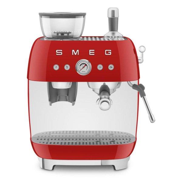 Smeg EGF03RDEU őrlővel kombinált espresso kávéfőző retro piros
