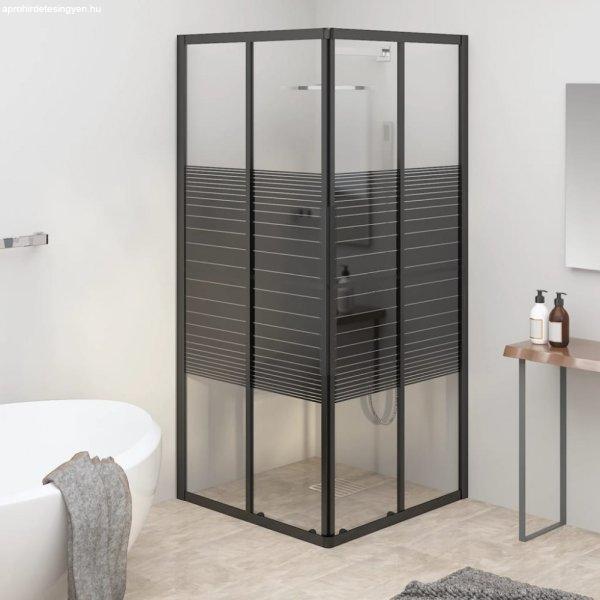 Fekete csíkos ESG zuhanykabin 80 x 80 x 180 cm