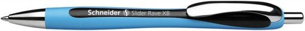 Golyóstoll, 0,7 mm, nyomógombos, SCHNEIDER "Slider Rave XB", fekete
