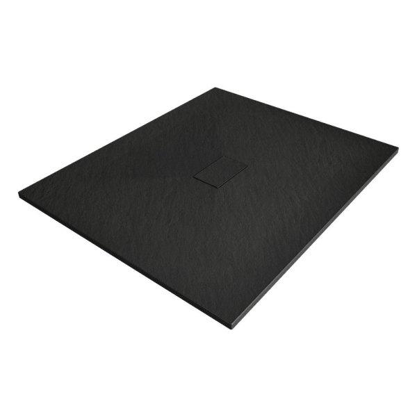 Mexen Hugo kőhatású zuhanytálca 100 x 120 cm + szifon - fekete (42701012) 