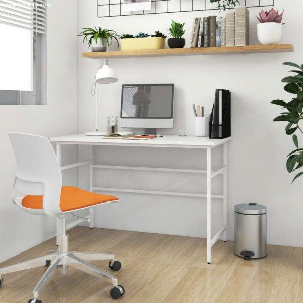 Fehér MDF és fém számítógépasztal 105 x 55 x 72 cm