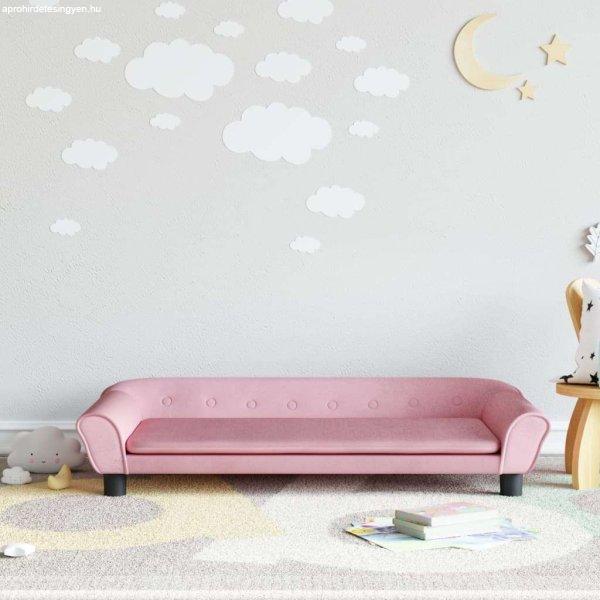 vidaXL rózsaszín bársony gyerek kanapé 100 x 50 x 26 cm