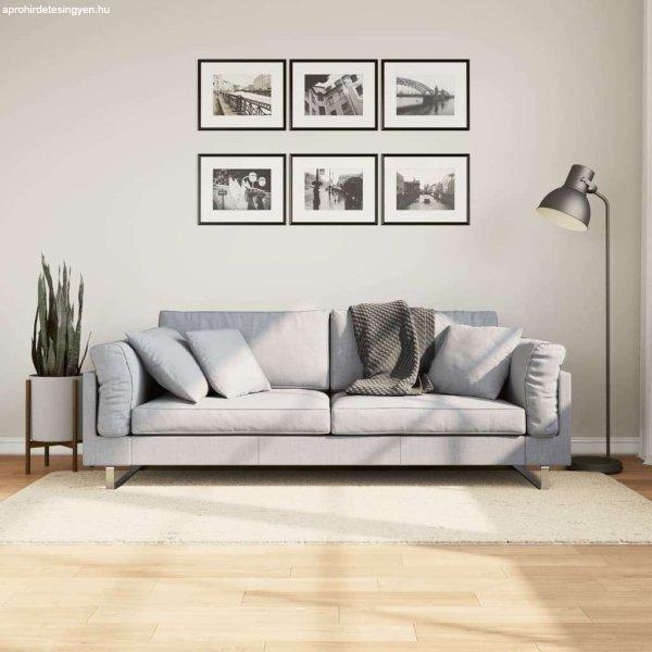 vidaXL krémszínű hosszú szálú bozontos modern szőnyeg 120 x 120 cm