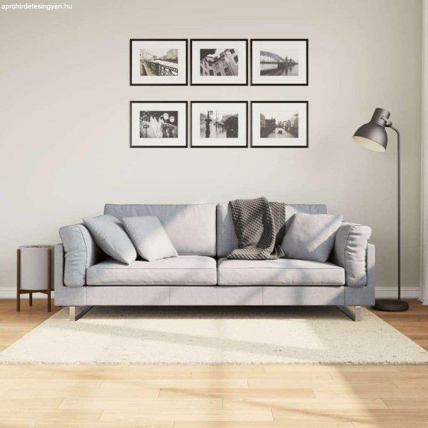 vidaXL krémszínű hosszú szálú bozontos modern szőnyeg 120 x 170 cm