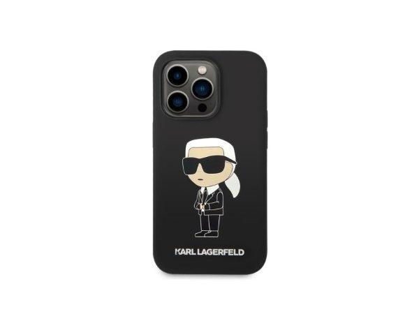 Karl Lagerfeld Silicone Ikonik Apple iPhone 14 Pro Magsafe Tok - Fekete/Mintás