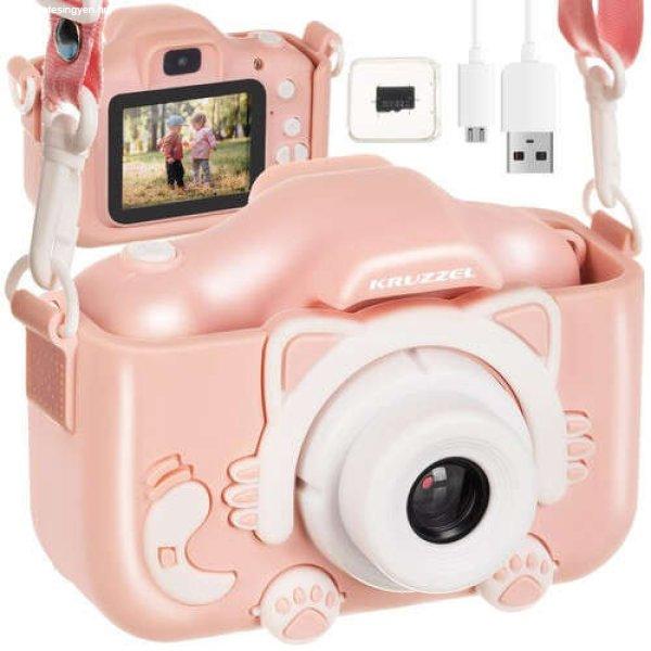 Kruzzel AC22296 digitális fényképezőgép, rózsaszín-pink