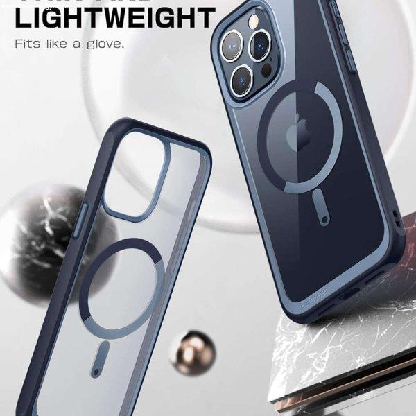 Supcase Premium Phone Case, Unicorn Beetle Slim átlátszó MagSafe,
kompatibilis az Apple iPhone 15 Pro, sötétkék
