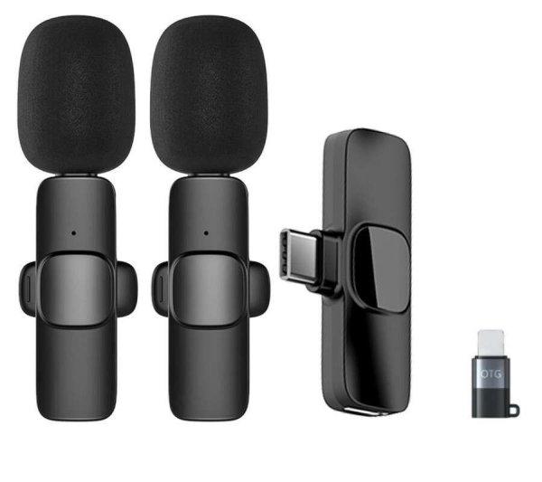 Csiptetős Dual Vezeték Nélküli Mikrofon, Okostelefonhoz, Omnidirekcionális,
Wireless, USB-C/Lightning csatlakozó, fekete
