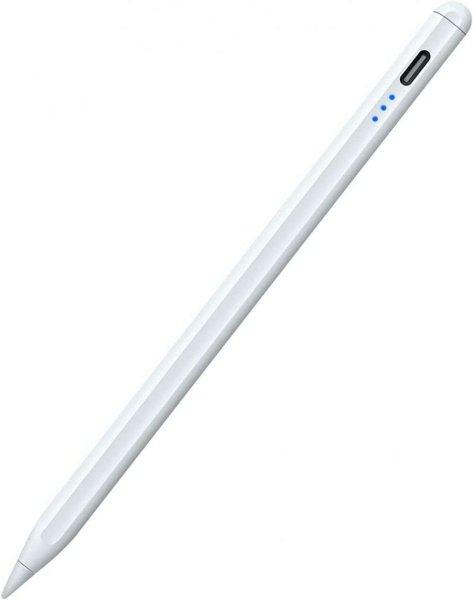 Stylus Pen univerzális érintős ceruza, telefon vagy tablethez, tölthető, 3
töltésjelző LED, kapacitív, fehér