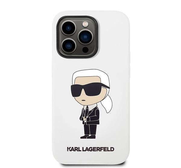 Karl Lagerfeld Liquid Ikonik NFT szilikon hátlap tok iPhone 14 Pro, fehér