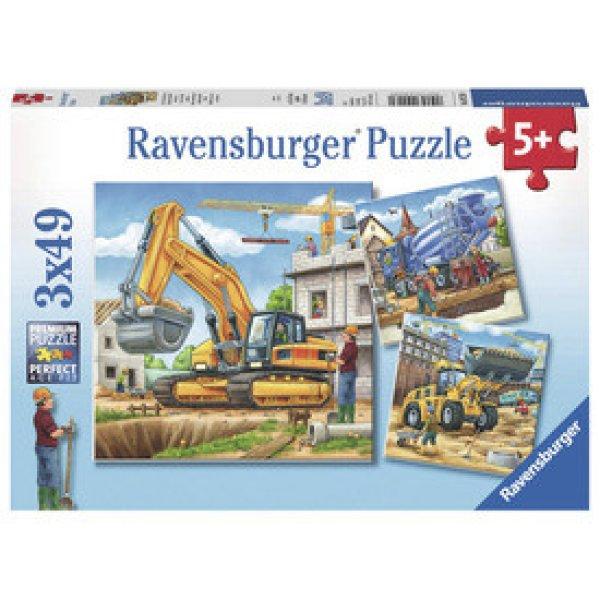 Ravensburger: Puzzle 3x49 db - Óriási munkagépek