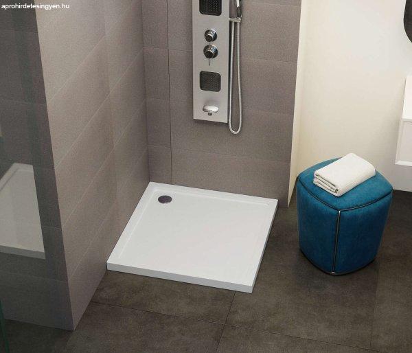 Szögletes akril zuhanytálca, alacsony 90x90x5 cm